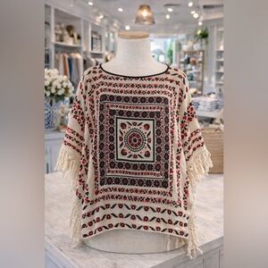 Patterned Women's poncho Top